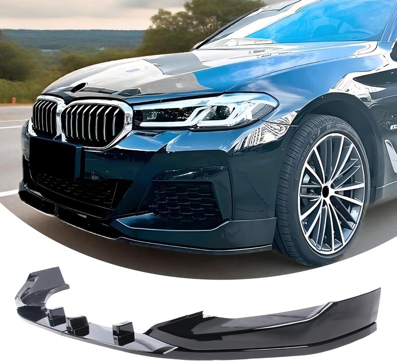 NeespoC Front Bumper Lip Splitter Spoiler Fit for BMW 5 Series G30 LCI M Sport M550i/ 530e/ 530i/ 540i 2020 2021 2022 2023 Painted Gloss Black Accessories Air Chin Body Kit - Image 1